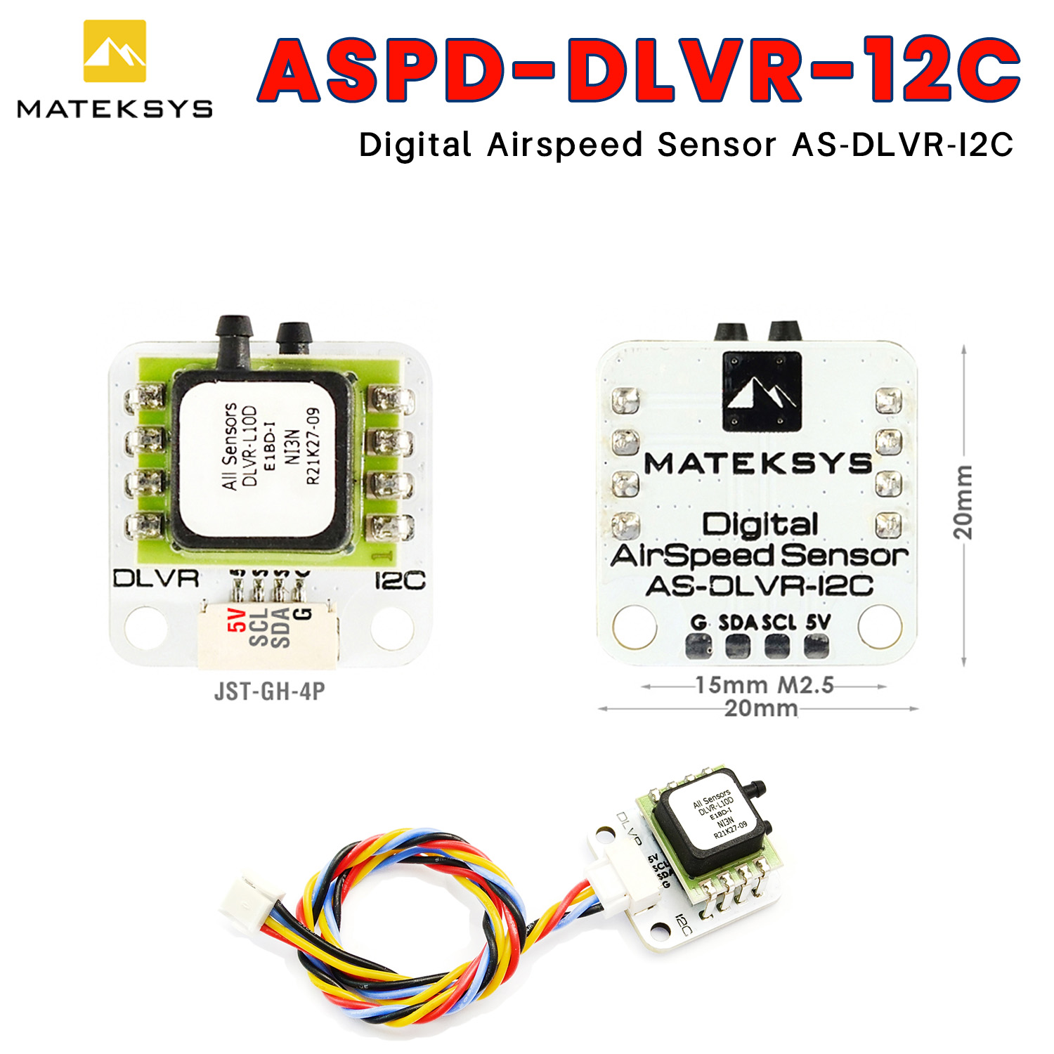 Drone Racing Flight Controller - MATEK Mateksys ASPD-DLVR 12C Digitale Vluchtsnelheidssensor