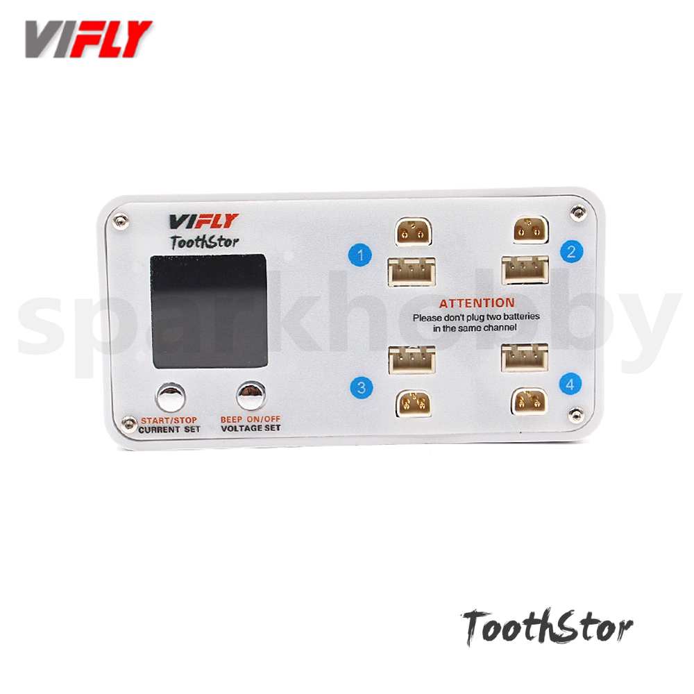 Drone Racing Charger - VIFLY ToothStor 4-poorts 2S-balanslader ondersteunt BT3.0